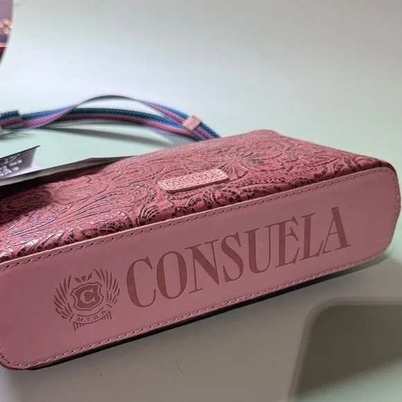 Consuela Sally Midtown Brown Embossed Leather Crossbody Bag - Picture 2 of 7